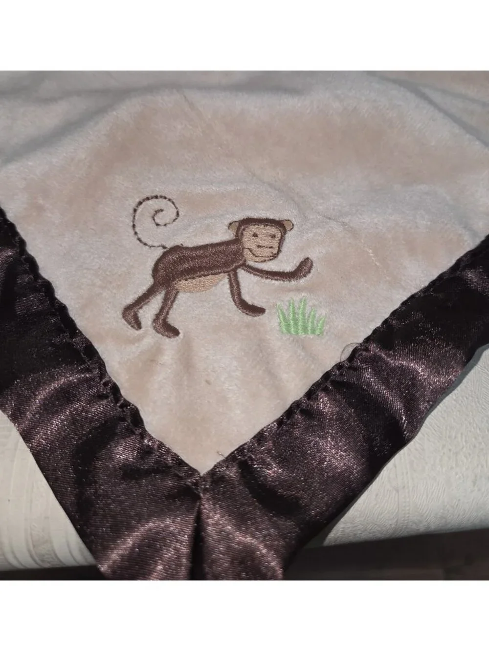 FAO Schwarz Babies R Us Lion & Monkey Lovey Security Blanket Tan/Brown New w Tag